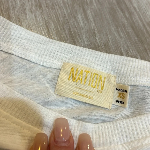 Nation LTD - Raina Balloon Sleeve One Shoulder Tee in white - Picture 7 of 11